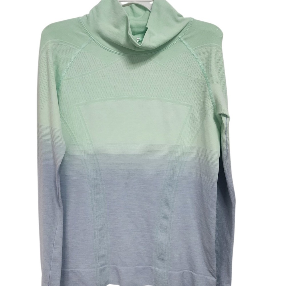 ivivva Girls Ombre Long Sleeve Turtleneck Athletic Top Size 14 Mint‎ Blue